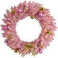 Nearly Natural 24 in Pink Artificial Christmas Wreath with 35 LED Lights by NearlyNatural