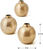Serene Spaces Living Gold Floral Ball Bud Vases, Small Decorative Flower Vases for Wedding Centerpieces, Party Tables, Dining, Coffee Table & Fall Home Decor, 3.5" Tall x 3" Diameter, Set of 24 - Image 5