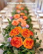 InnoGear Artificial Flowers, 100 Pcs Shades of Orange Rose Foam Fake Roses Bulk with Stems for Autumn Fall Decoration DIY Wedding Bouquets Centerpieces Bridal Shower Party Christmas Tree - Image 5