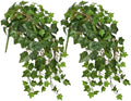 Hollyone 2pcs Artificial Hanging Plants 24" Fake Ivy Vine Faux Ivy Leaves Hanging Plant Greenery for Wall House Room Patio Indoor Outdoor Home Shelf Office Wedding Decor, UV Resistant by Hollyone
