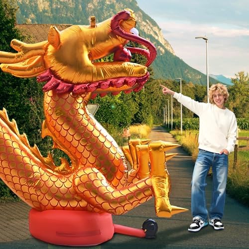 Inflatable Dragon Large Long Inflatable Dragon Decoration Outdoor Chinese New Year Decorations for Party Indoor Outdoor Christmas Garden Yard Decor(1pcs,8M) - Image 7