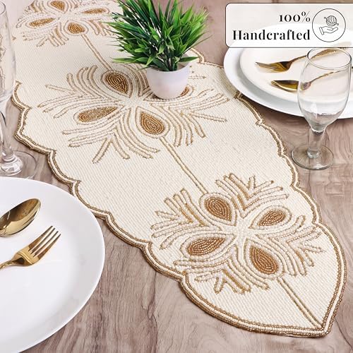 CLEENTABLE Beaded Table Runner, 13x36 in, Multicolor - Image 2