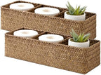 StorageWorks Toilet Paper Basket with Lid, Back of Toilet Baskets, Seagrass by StorageWorks