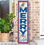KH Sports Fan Kansas Jayhawks Holiday Porch Leaner, 11x46 Inches, Jayhawks Outdoor Christmas Sign; Display Some Holiday Cheer with This Kansas Jayhawks Christmas Sign - Image 2