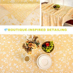 Midsummer Breeze Yellow Floral Farmhouse Tablecloth Rectangle 60x102 inch - Image 6