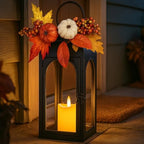 Bdor Fall Lanterns LED Candles 2 Pack 16 Inch Thanksgiving Decor Timer - Image 3