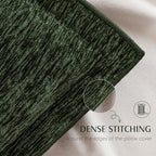 Decorative Chenille Luxury Throw Pillow Covers with Wide Edge, Textured Solid Pillowcases, Soft Velvet Cushion Cover Home Décor for Couch Sofa Chair Bed,20×20 Inch, Set of 2, Pine Green - Image 2