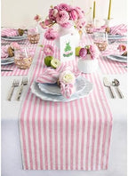 Solino Home 100% Linen Table Runner, 14 x 156 in, Blossom and White Striped by SolinoHome