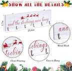 Christmas Stocking Holder, The Stocking were Hung Wood Hanging Sign, Stocking Holder for Wall, Xmas Stocking Holder with 6 Hangers for Fireplace Mantel, 24 inch,White - Image 3