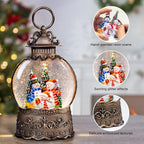 Christmas Snow Globes Lantern with Music, Snowman Snow Globes with Swirling Glitter Effects, USB/Battery Powered with 6-Hour Timer, Christmas Decorations - Image 6