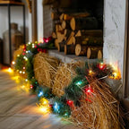 TW SHINE 30 FT Pre-Lit Christmas Garland Decorations, 100 LED Lighted Artificial Pine Garlands with 8 Modes, Green Garland for Indoor Outdoor Door Home Stairs Holiday Decor, Multi-Colored - Image 6