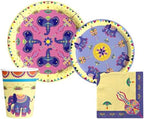 Diwali Tableware Pack: Disposable Paper Plates, Napkins and Cups Set for 20 by StephanieImports