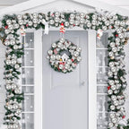 2 Pcs 6 ft Christmas Ball Ornament Garland, Silver - Image 3