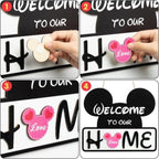 SUPYFD Cute Mouse Interchangeable Seasonal Welcome Door Sign for Front Door Decor, Wall Pedimentsr, Housewarming Gift - Image 4
