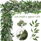 10 Sets Artificial Greenery Garlands Bulk Total 55.8 Feet Silver Dollar Eucalyptus Garland with Fake Willow Vines for Baby Shower Rustic Wedding Arch Swag Table Runner Home Spring Decoration - Image 3
