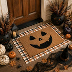 Tinideya 2 Pcs Halloween Layered Doormat Set for Front Porch, Pumpkin Face - Image 5