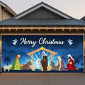 Garage Door Christmas Cover 7x16FT: Garage Nativity Scene Decorations with Bar Magnets & Ropes, Holiday Garage Door Banner Decorative Xmas for Indoor Outdoor [Include Installation Instructions] by Unknown