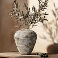 DIF DECO Ceramic Vase,Flower Vases Home Decor,Rustic Vintage Decorative Boho Vase for Centerpiece Table,Room,Bathroom,Wall,Bedroom,Living Room,Kitchen,Office Decorations,8.66 inch Retro Brown by DIFDECO