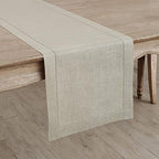 Solino Home 100% Pure Linen Dining Table Runner Natural Woven, 14 x 48 in - Image 2