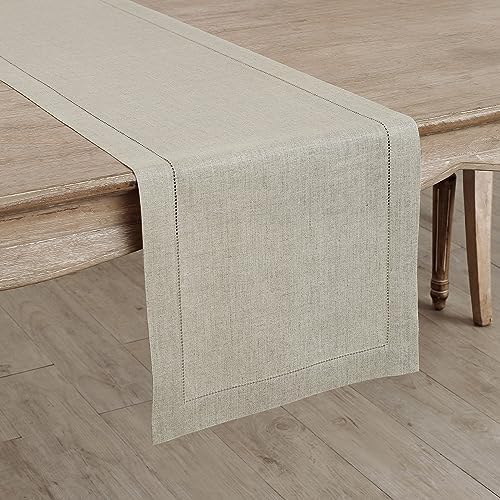 Solino Home 100% Pure Linen Dining Table Runner Natural Woven, 14 x 48 in - Image 2
