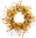 Fall Wreath for Front Door 26 inch Autumn Sunflower Harvest Outdoor by YUGALI