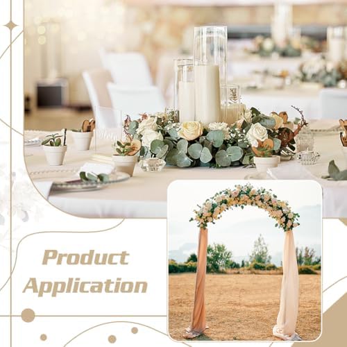 6Pcs 35Ft Eucalyptus Garland with Flowers, Faux Greenery Garland Vines, Artificial Flower Garlands for Wedding Table Backdrop Arch Wall Party Ceremony Decorations - Image 3