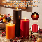 Retisee 3 Pcs 6/8/12" Fall Flameless LED Candles Decorations for Home - Image 3