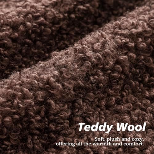Foindtower Decorative Fuzzy Faux Fur Throw Pillow Covers 22x22 Red Brown - Image 2