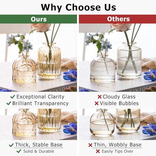 SUPMIND 16Pcs Amber Bud Vases Set, Small Glass Vases Bulk for Centerpieces - Image 6