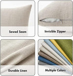 MIULEE 24x24 Inch Pack of 2 Decorative Linen Burlap Textured Euro Pillow Covers Farmhouse Boho Accent Pillowcases Spring Home Decor for Couch Sofa Bedroom Living Room Taupe - Image 3