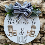 Wood front door sign Wood sign Home decor Welcome sign Sign for front door House warming gift Wedding gift (Rocking chair-UV007(A1) P002, 15" Width) - Image 2