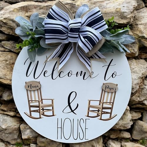Wood front door sign Wood sign Home decor Welcome sign Sign for front door House warming gift Wedding gift (Rocking chair-UV007(A1) P002, 15" Width) - Image 2