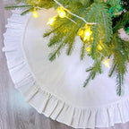 Velvet Christmas Tree Skirt White 60 inch Ruffled Holiday Tree Skirt for Rustic Xmas Tree Decoration by Amidaky