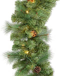 Best Choice Products 9ft Pre-Lit Christmas Garland Holiday Décor for Stairs, Mantel, w/Pine Cones, 2-in-1 White & Multi LED Lights by BestChoiceProducts