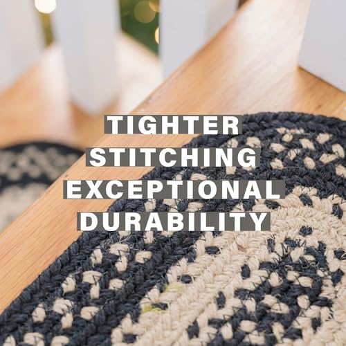 Homespice Manchester Jute Braided Stair Treads, Oval 8x28 Set of 13 - Image 4