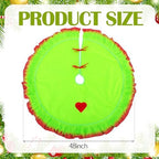 Soulchen 48 Inch Lime Green Christmas Tree Skirt Felt Tree Collar - Image 2