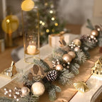 Valery Madelyn 6 Ft Christmas Garland with Lights for Mantle White Gold - Image 3