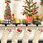 Christmas Stocking Holder Bases for Mantle, Anti-Slip Black Christmas Stocking Hangers Set of 4, Metal Stocking Hanging Hooks for Christmas Fireplace Mantel Xmas Holiday Decorations - Image 3
