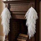 2 Pcs 28'' White Christmas Pine Door Swag, Snowy Norfolk Teardrop Swag - Image 7