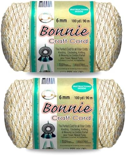 Pepperell Bonnie Braid Macrame Cord | 6mm x 100yd | Oatmeal (Value 2-Pack) | Twisted Polypropylene Cord for DIY Crafts, Plant Hangers, Wall Hangings, Crochet & Macramé | Long-Lasting, Vibrant Color by PepperellCrafts