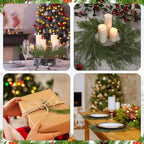 Christmas Pine Needles Placemats Set of 6 Artificial Wreath Charger - Image 6