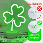 Shamrock Neon Sign, St. Patrick's Day Decorations with USB/Battery Powered, LED Clover Lucky Green Neon Lights for Man Cave Bar Pub Home Party Room Wall Decor (Shamrock With Holder Base, 2 Shamrock) - Image 4