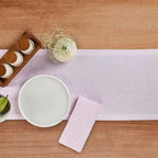 Solino Home 100% Pure Linen Table Runner, 14 x 72 in, Pink and White Stripe - Image 4