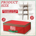 Chunful 2 Pcs Mug Storage Box with Adjustable Divider for Christmas Holiday - Image 2