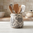 Grey Ceramic Vintage Flower Vase, Decorative Pot, 6.7 in - Image 6