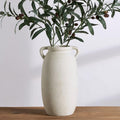 Dobbyby Ceramic Flower Vase 12 inch Farmhouse Rustic Vase Decorative Pottery Terracotta Tall Vases for Home Decor Table Mantle Fireplace Living Room Bathroom Wedding Centerpiece(Large-White) by Dobbyby