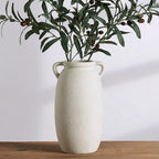 Dobbyby Ceramic Flower Vase 12 inch Farmhouse Rustic Vase Decorative Pottery Terracotta Tall Vases for Home Decor Table Mantle Fireplace Living Room Bathroom Wedding Centerpiece(Large-White) by Dobbyby