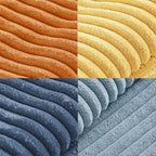 MIULEE Summer Yellow Blue Decorative Throw Pillow Covers 20x20 Inch Set of 4 Soft Corduroy Boho Patchwork Pillow Covers Modern Farmhouse Bright Home Decor for Sofa Living Room Couch Bed - Image 6