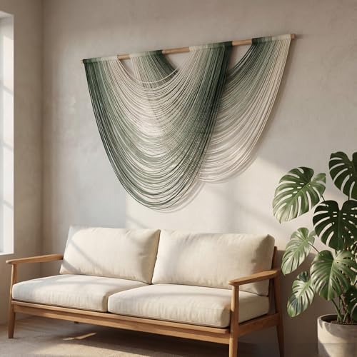 LISRRZHEN Large Macrame Wall Hanging - Boho Nordic Geometric Woven Tapestry, Handcrafted Cotton Wall Decor for Living Room Bedroom Entryway Apartment by Unknown