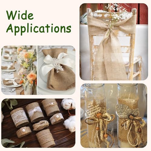 Shatex 14''x150ft Burlap Table Runner, High Density Burlap Roll for Rustic Wedding ,Outdoor Tables, Farmhouse Style Party, Home Decor for Christmas Festival Wedding Celebrate, 1roll 50yard - Image 6
